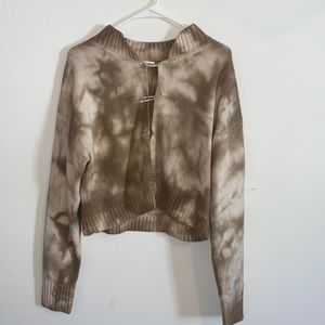 Cardigan with safety pin accents